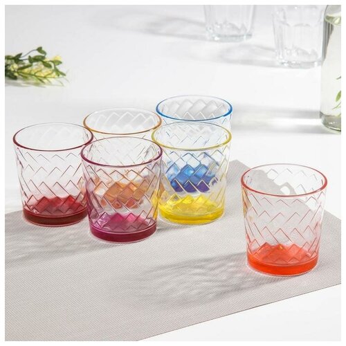 Набор стаканов "Джем", 250 мл, 6 шт, цвет и форма микс