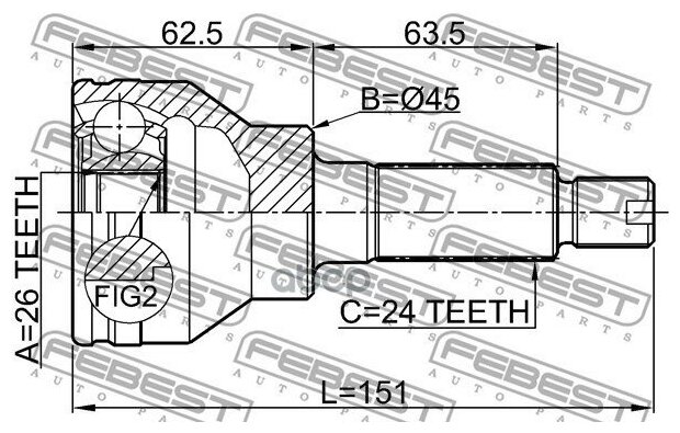 Шрус наружный задний Febest 0710-SX4R