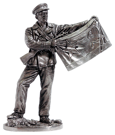 Солдатик Старшина 1-й статьи с флагом ВМФ, 1941-1943 гг. СССР (65мм)