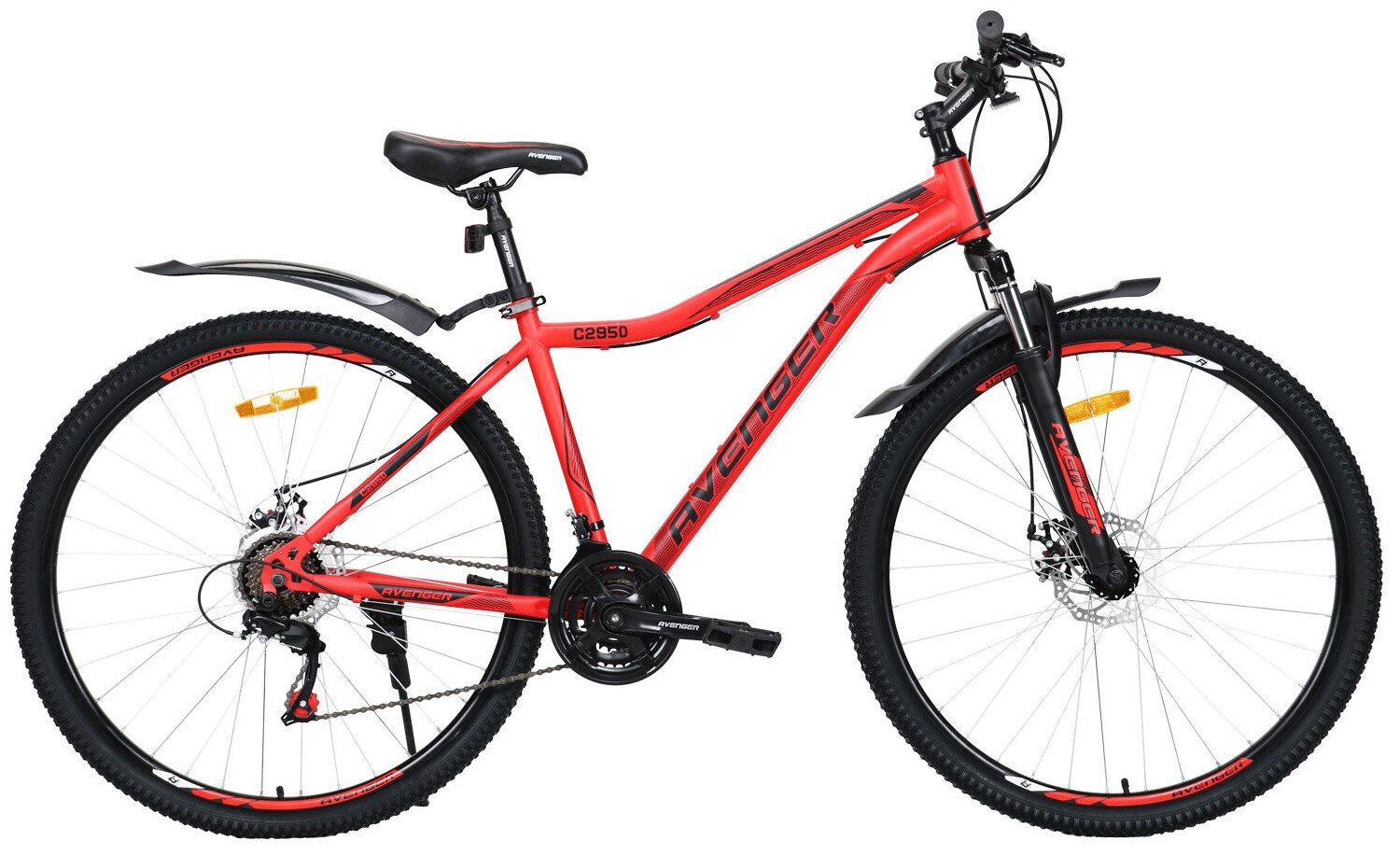 Велосипед 29" AVENGER C295D, красный/черный, 17,5