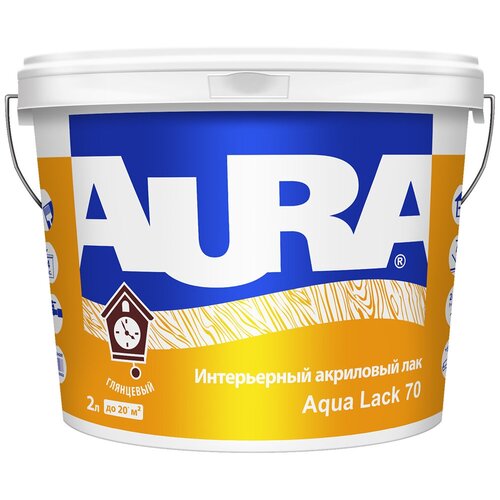 Лак Aura Aqua Lack 70 бесцвeтный, глянцевая, 2 кг, 2 л