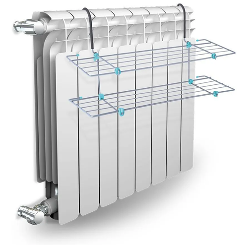 Сушилка для белья на радиатор, 2 яруса, 65?23,5?36 см, цвет серый Nika 1247440 .