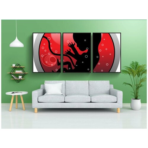 фото Набор модулных постеров для интерьера "эмбрион, человек, младенец" 60x90 см. в тубусе, без рамки lotsprints