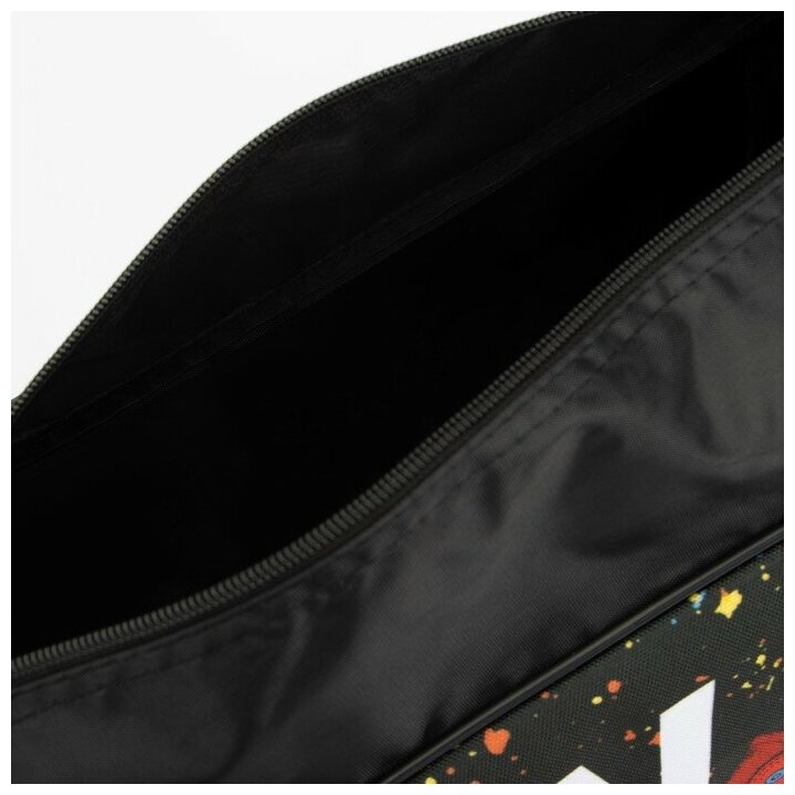 Сумка спортивная на молнии, наружный карман, цвет чёрный - фотография № 2