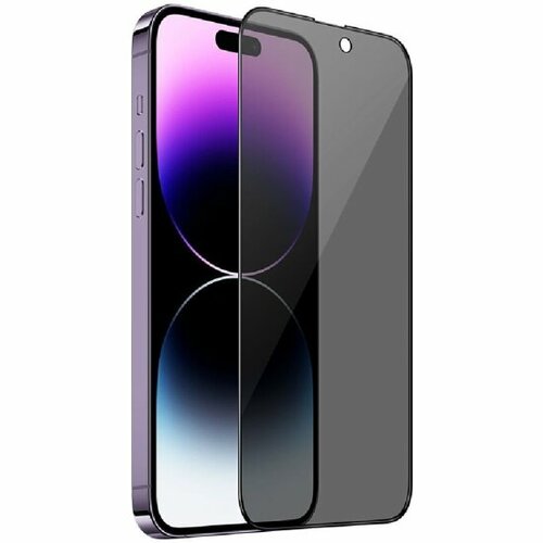 Защитное стекло 3D Hoco для Apple iPhone 14 Pro, AntiSpy, прозрачное, 0.33ммчерная рамка