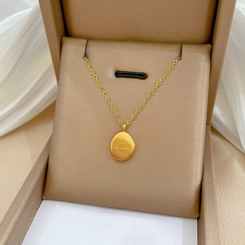 Колье, золотой женское ожерелье цепочка с магнитным складным кулоном сердце клевер