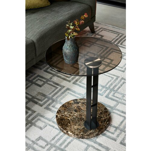 Журнальный столик с мраморным основанием и бронзовой стеклянной столешницей 44999₽