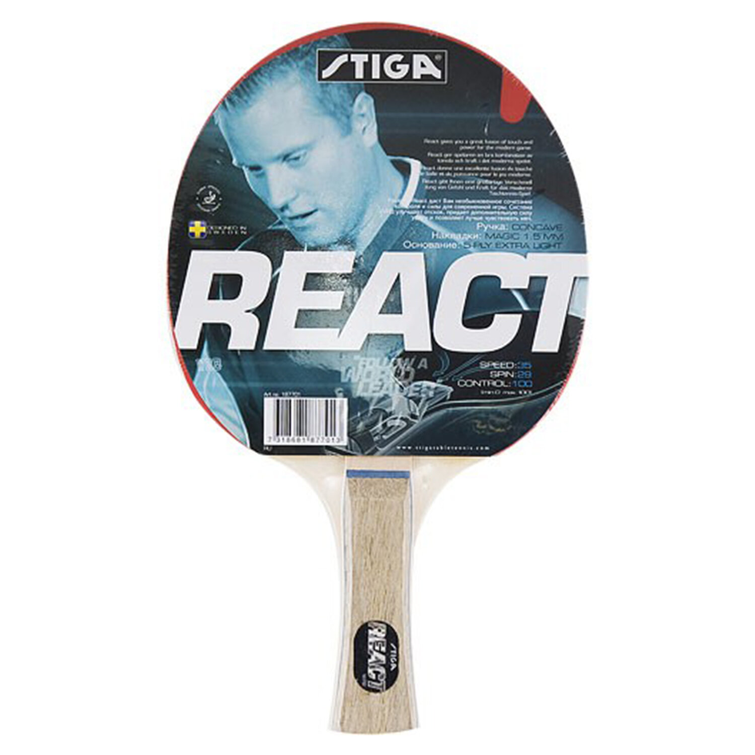 Ракетка для настольного тенниса Stiga React WRB, CV / FL