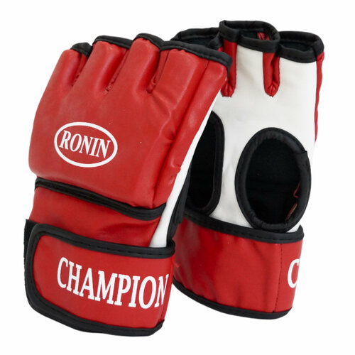 Перчатки Ronin Champion MMA цвет красный-белый размер М перчатки mma ronin master цвет синий черный размер xl