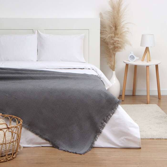 фото Плед Этель Waffle 130*180см , цв. бежевый,80%хлопок, 20% п/э