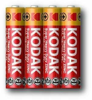 Батарейка Kodak Super Heavy Duty AAA, в упаковке: 4 шт.