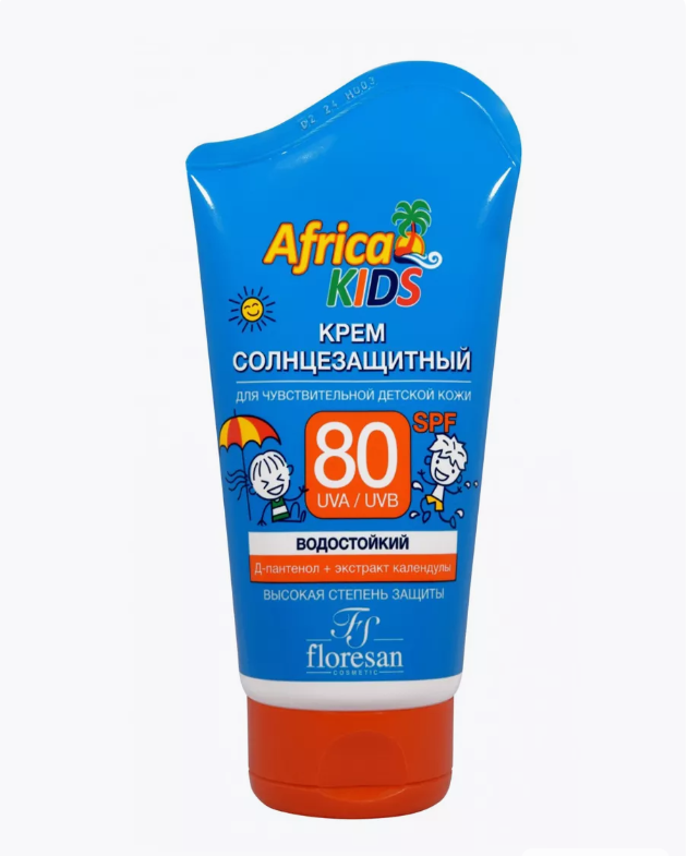 Флоресан Ф-404 Крем солнцезащитный для детей SPF 80 Новинка от Africa Kids 100мл