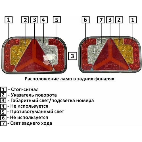 Комплект стоп-сигналов 235х140х38 мм 86108