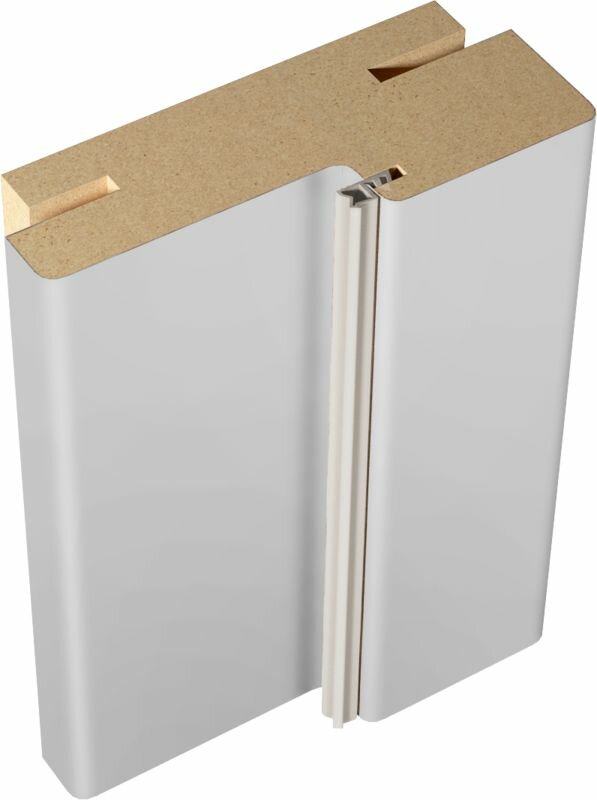 фото Дверная стойка экошпон 80х38х2100 (для дверей б/притвора) телескоп 44 Серый Эмалит, с уплот.