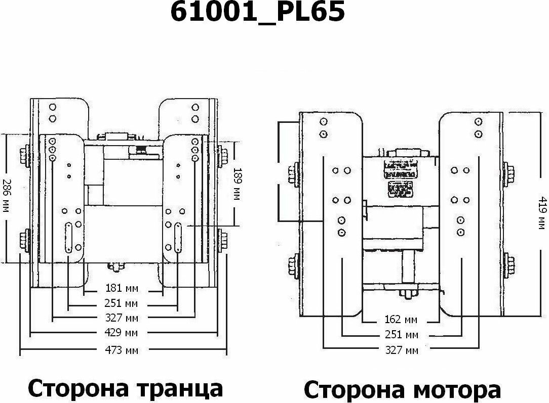 Подъёмник мотора гидравлический 50-300 л. с. вертикальный (Power-Lift) вынос 10" (25 см) с указателем, CMC 61001_PL65