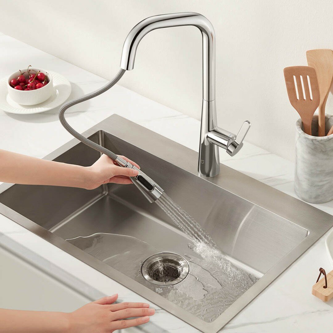 Выдвижной кухонный смеситель Xiaomi Mijia Pull-out kitchen Faucet S1 (MJCLSCFLT01DB) — фото 1