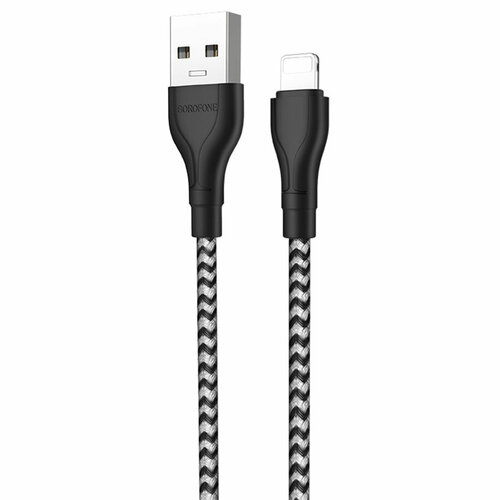 Кабель USB 2.0 A (m) - Lightning (m) 1м Borofone BX39 Beneficial - Черный/Белый