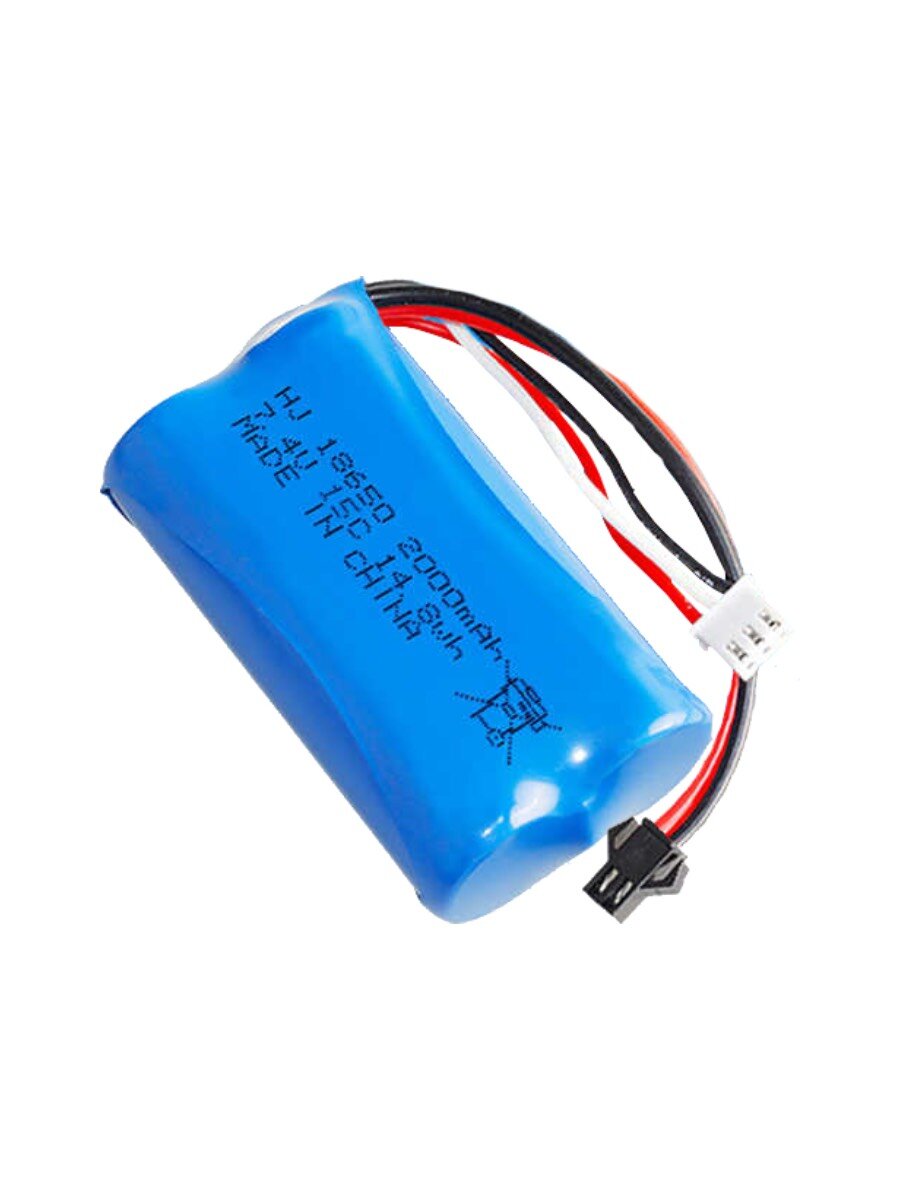 Аккумулятор Li-Ion 7.4V 18650 2000mah разъем YP (SM-2P) подходит для машинок урал и ГАЗ 66 WPL