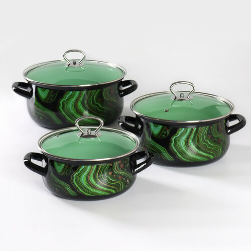 Набор кастрюль Талисман 3 предмета 2 л 3 л 4 л стеклянные крышки 6399₽