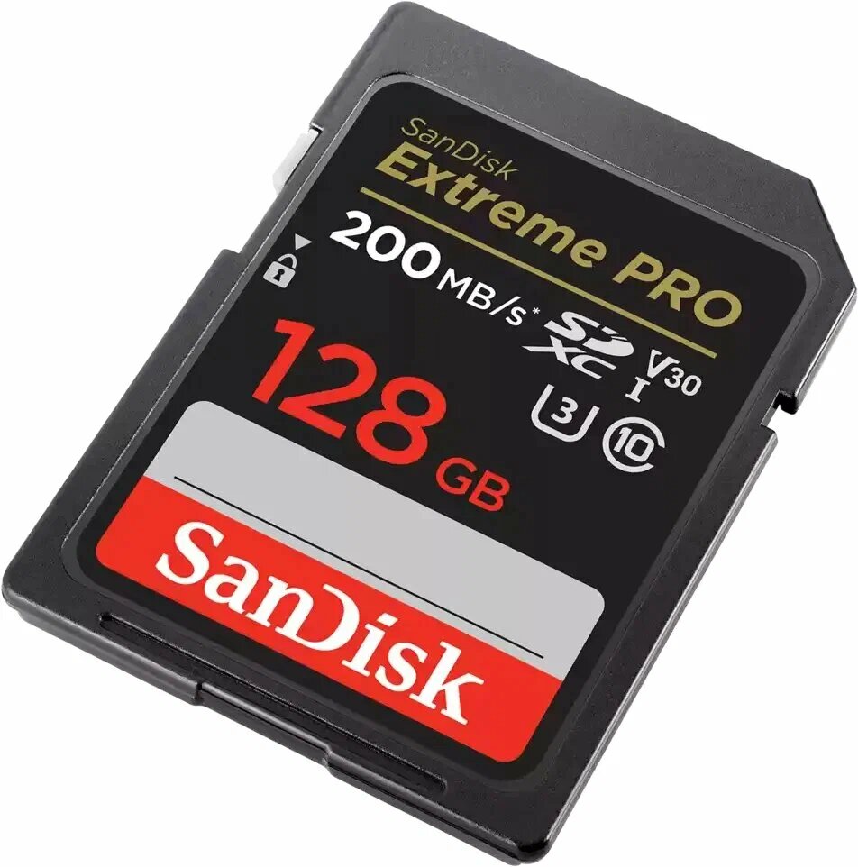 Карта памяти SanDisk SDXC 128 ГБ Class 10, V30, UHS-I U3, 1 шт, черный