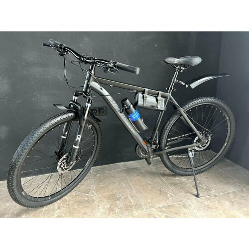 Взрослый горный велосипед RICHIESTO 275 с алюминиевой рамой 21 черный матовый модель 2024 26100₽