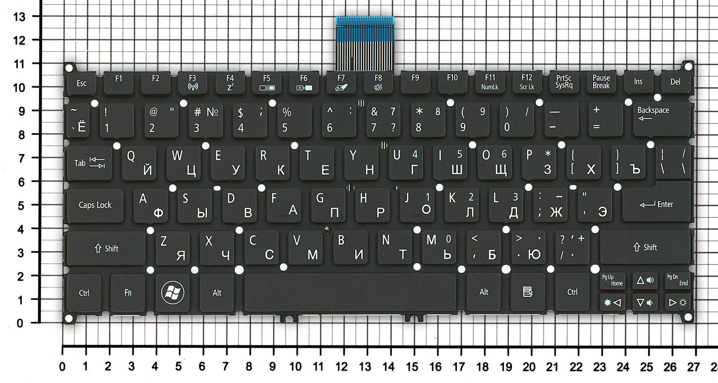 Клавиатура для ноутбука ACER TravelMate B1 черная