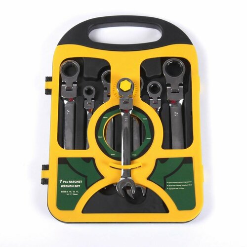 DreamCar Technology Набор накидных ключей с трещотками 8-19 7шт шарнир 2500₽