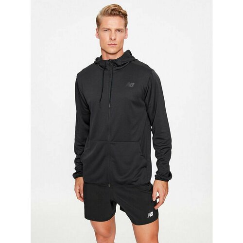 Худи New Balance, размер XL [INT], черный new autumn and winter brand two piece wholesale hoodie hoodie men women sports 2021 fitness training hoodie sweater