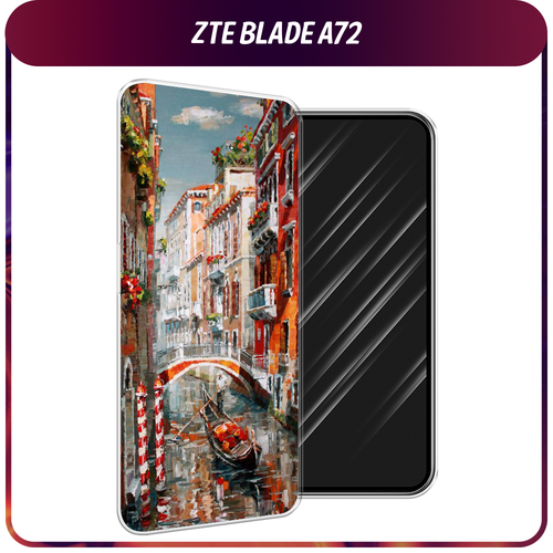 Силиконовый чехол на ZTE Blade A72/V40 Vita / ЗТЕ Блэйд А72/V40 Вита Нарисованная Венеция