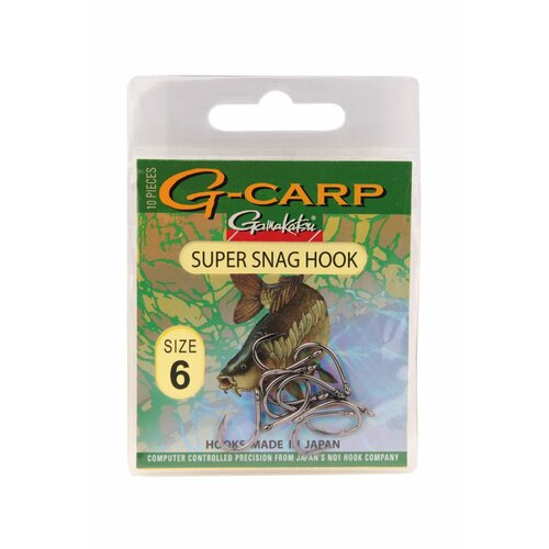 крючок gamakatsu g carp super snag hook 8 Крючок Gamakatsu G-Carp super snag Hook black №6 уп.10шт