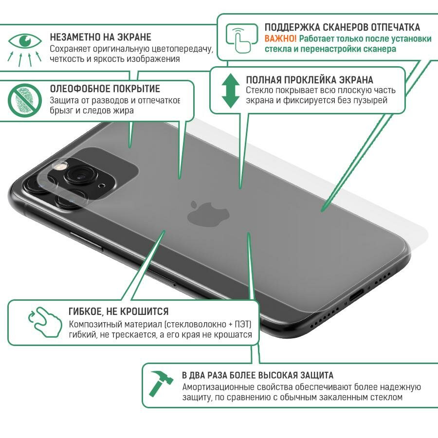 Стекло защитное гибридное матовое Krutoff для Samsung Galaxy S24 задняя сторона — фото 1