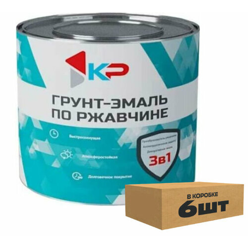 Грунт-эмаль 3в1 КР красно-коричневая 2,5 кг 6 шт/уп