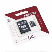 Карта памяти (SMARTBUY (SB64GBSDCL10-01LE) MicroSDXC 64GB Class10 LE + адаптер)