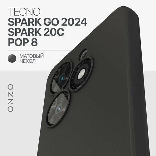 Чехол на Tecno Spark Go 2024 / POP 8 / Spark 20C бампер защитный, черный матовый tecno spark go 2024 spark 20 20c pop 8 силиконовый прозрачный чехол для техно спарк го 2024 20 20с тесно течно поп 8