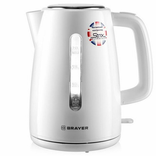 Чайник электрический 1058BR-WH пластик 2 л 2200 Вт белый 332100₽