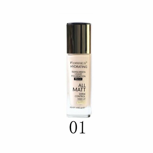 Farres cosmetics Крем тональный 4050-01 All Matt SPF30, увлажняющий, слоновая кость