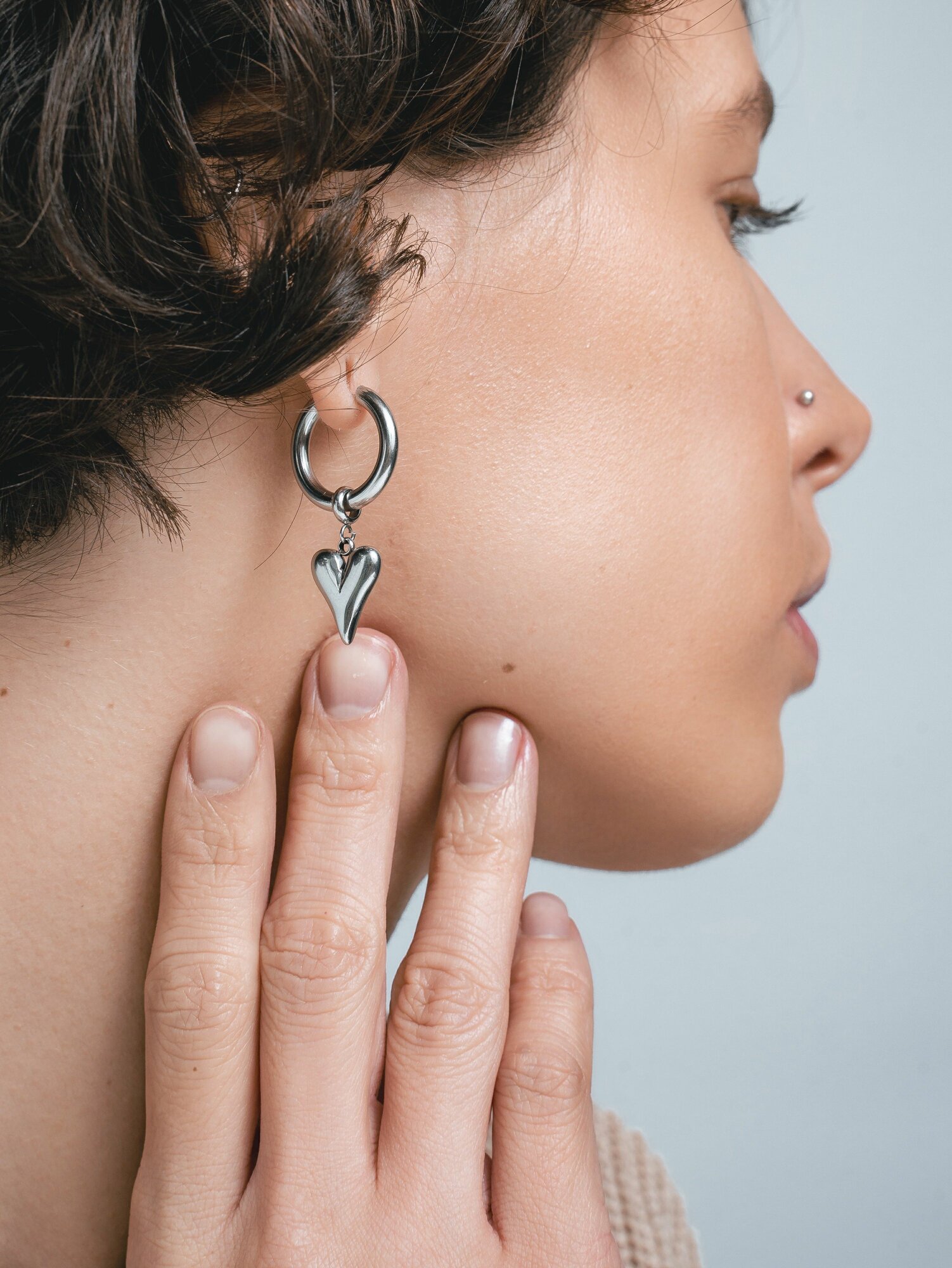 Серьги ДУША_BRAND, серебристый — фото 1