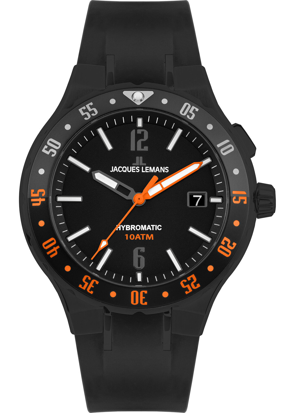 Наручные часы Jacques Lemans Hybromatic 1-2109D, мужские гибридные спортивные часы Жак Леман с датой на силиконовом ремне