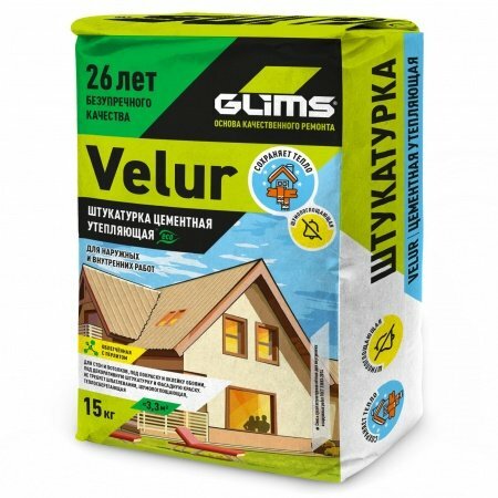 фото Штукатурка цементная Глимс Велюр 15кг
