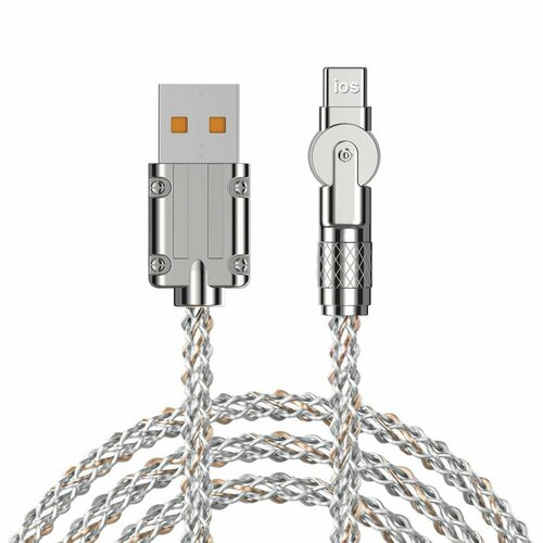 Кабель зарядный Vivacat с USB на Lightning, вращающийся, RGB, USB-A / Lightning, передача данных, быстрая зарядка, 1 метр