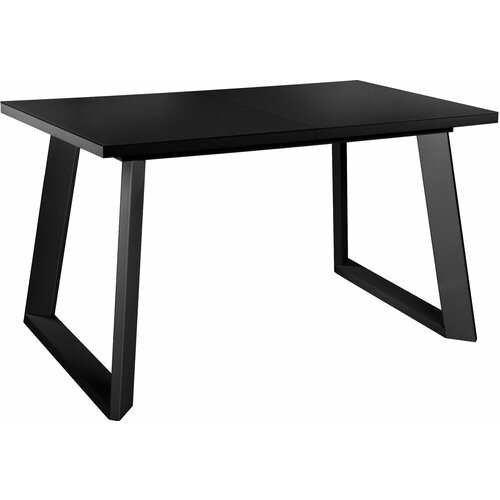 Стол кухонный раздвижной стеклянный Райт Лофт 120(160)х80 Черный / Черный