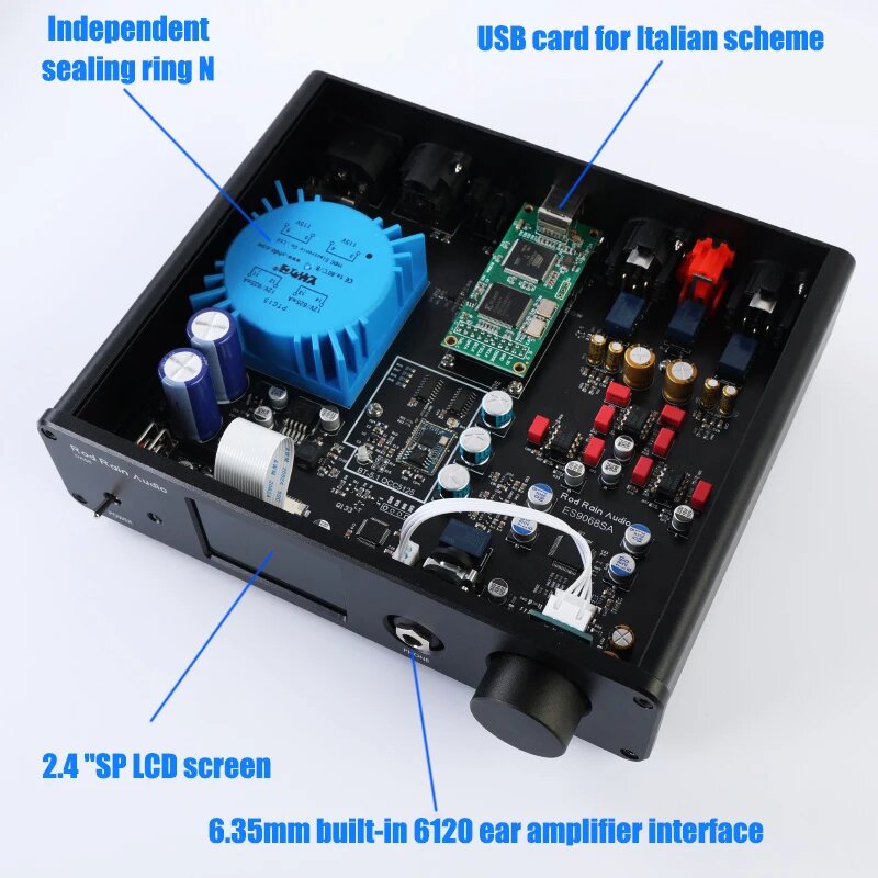 Rod Rain Audio DA68 ES9068 HIFI Bluetooth 5.1 ЦАП для наушников, 220V Upgrade 4x1612