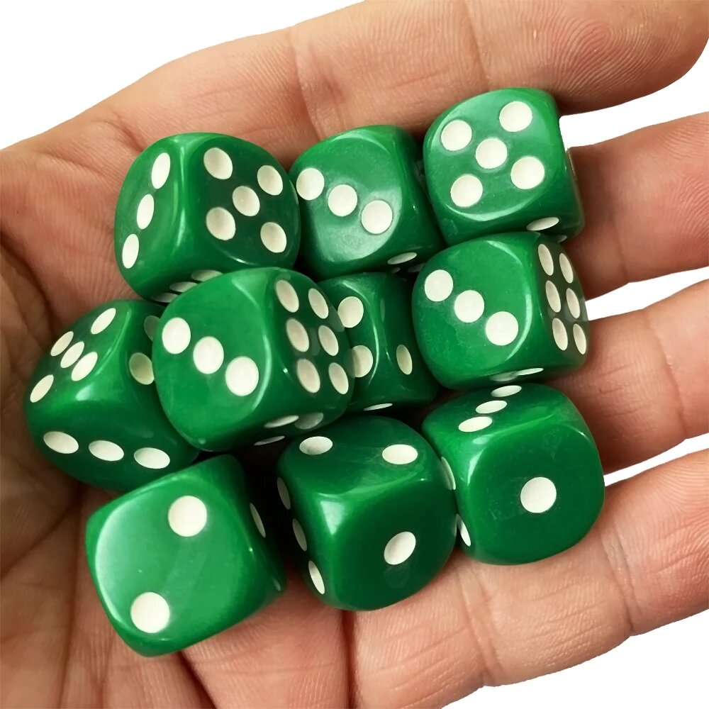 Акриловые игральные кости 16 мм разноцветные Изумрудный green
