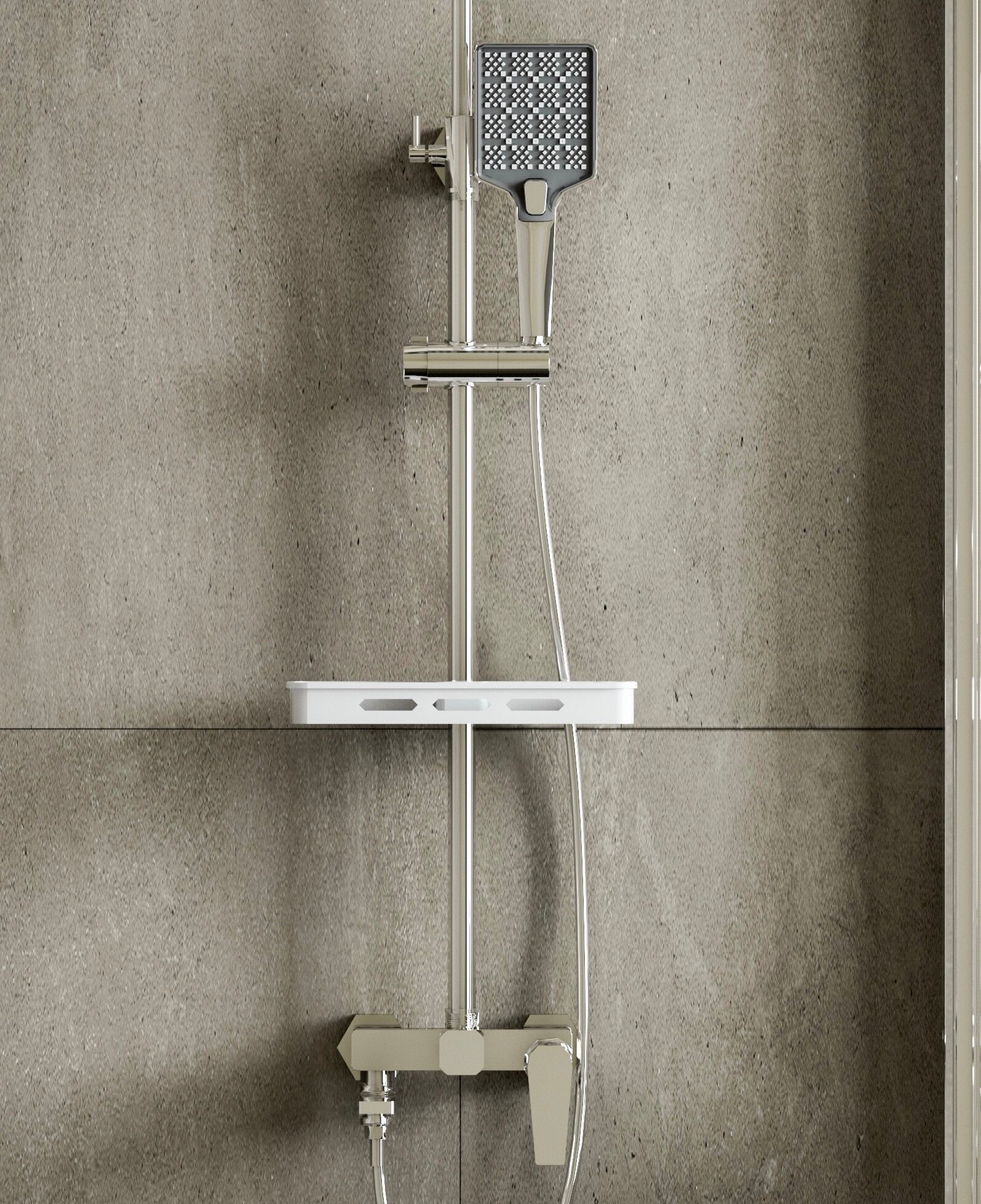 Душевая система ESKO ST1425IT со смесителем полкой, хром — фото 1