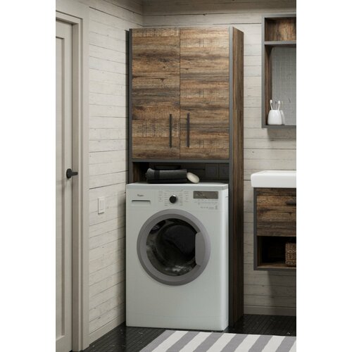Шкаф пенал напольный для ванной комнаты и стиральной машины из ЛДСП Leman Fordo 65