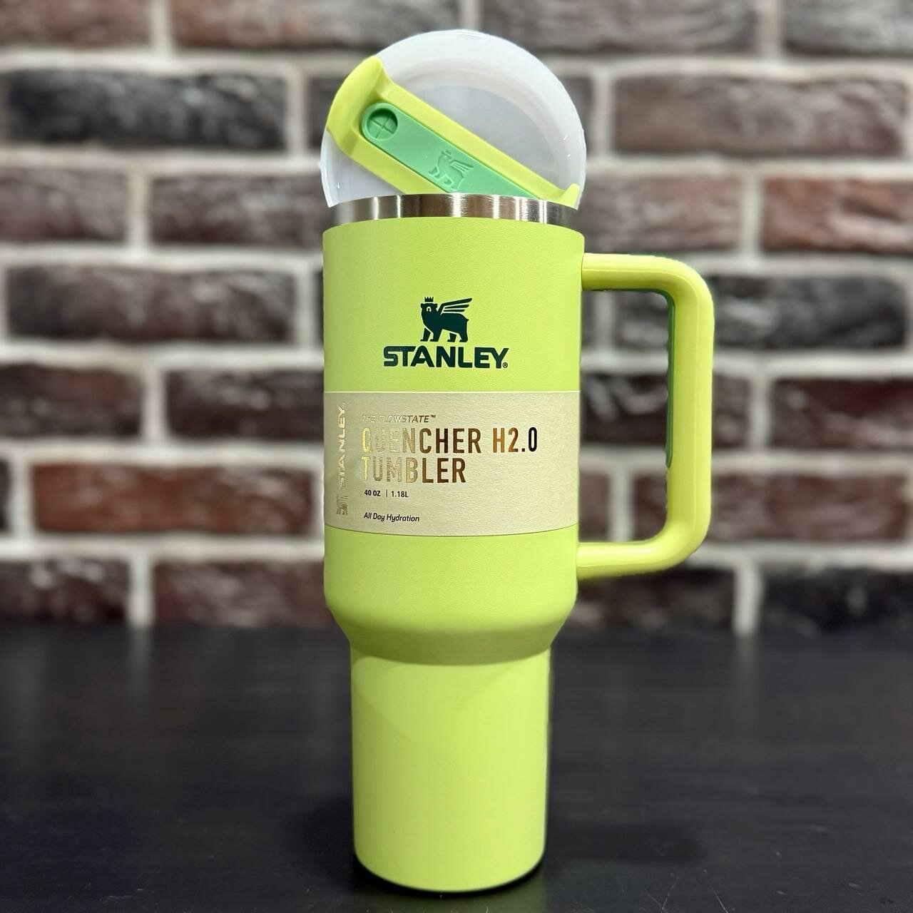 Термокружка из нержавеющей стали Stanley 1.18л, Зеленый + колпачок для трубочки в подарок