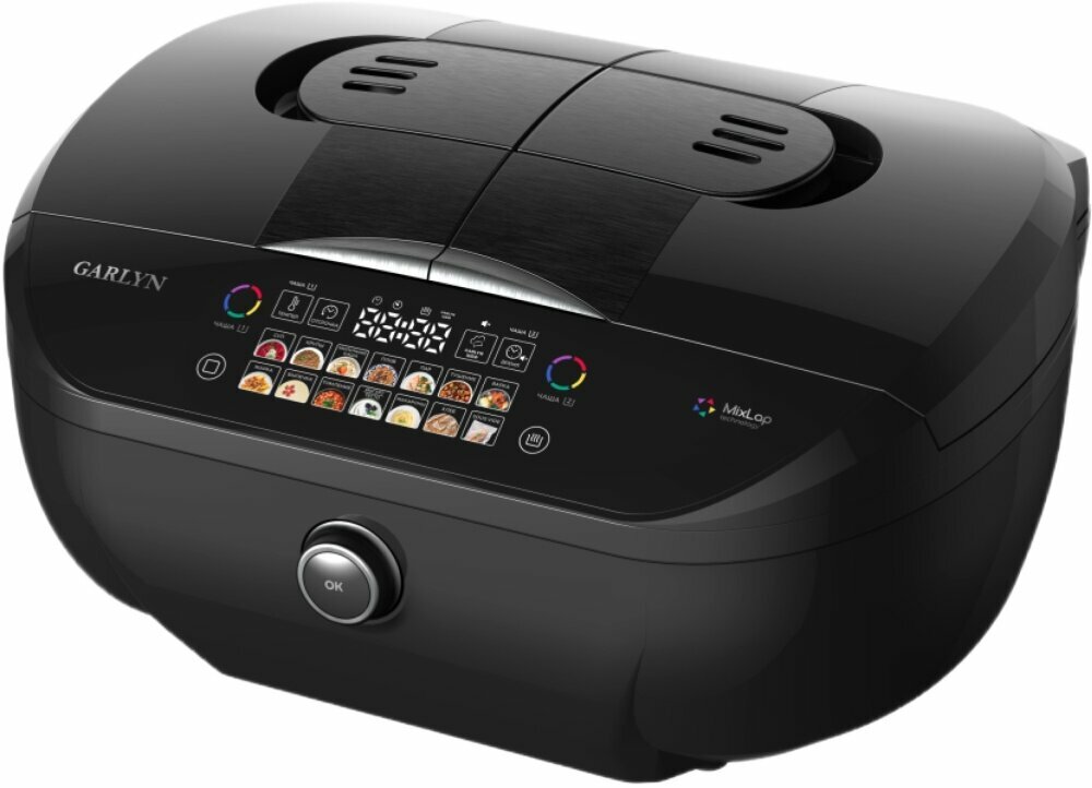 Мультиварка Garlyn MR-Duo, 1600Вт, 4,5л, 15 программ, дисплей, черная
