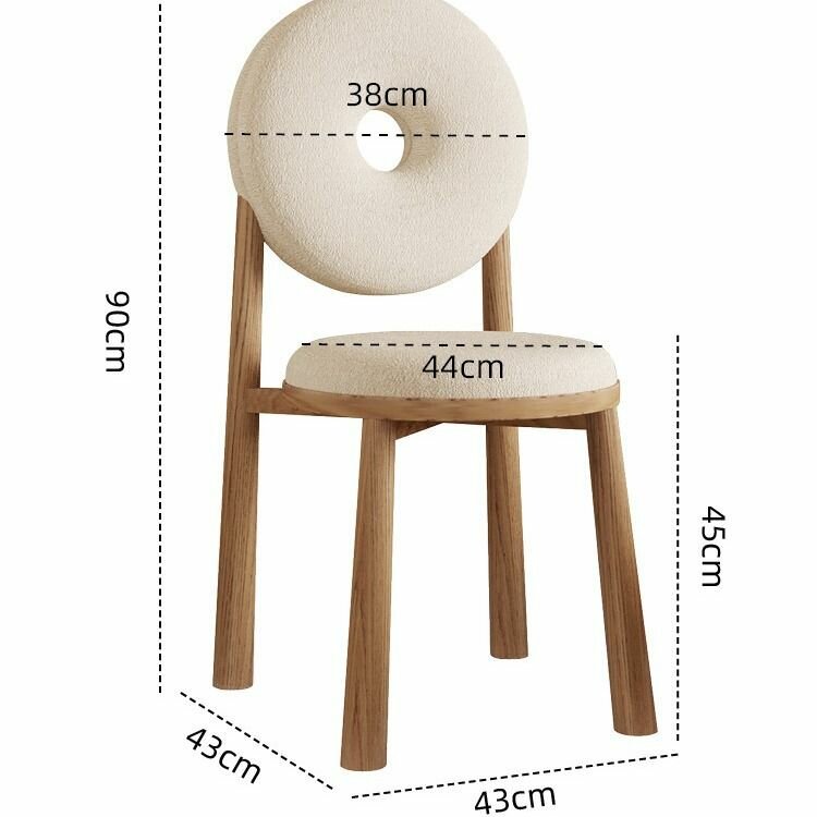Картинки Обеденный стул, современный скандинавский минималистичный стул для макияжа со спинкой, подходящий для дома / спальни