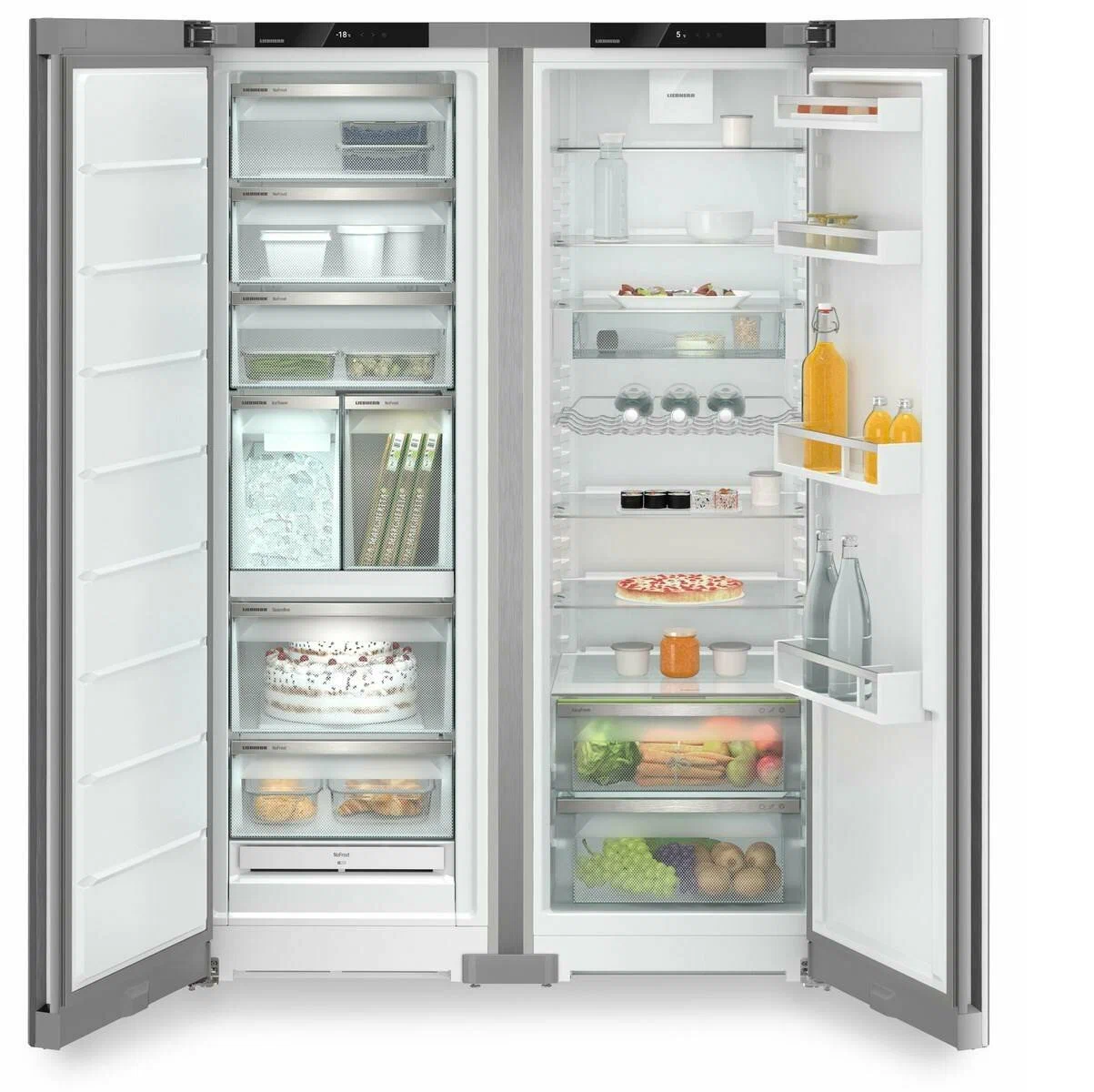 Холодильник Side by Side Liebherr XRFsf 5240-22 001 NoFrost серебристый, (SRsfd 5220-22+SFNsfd 5247-22)