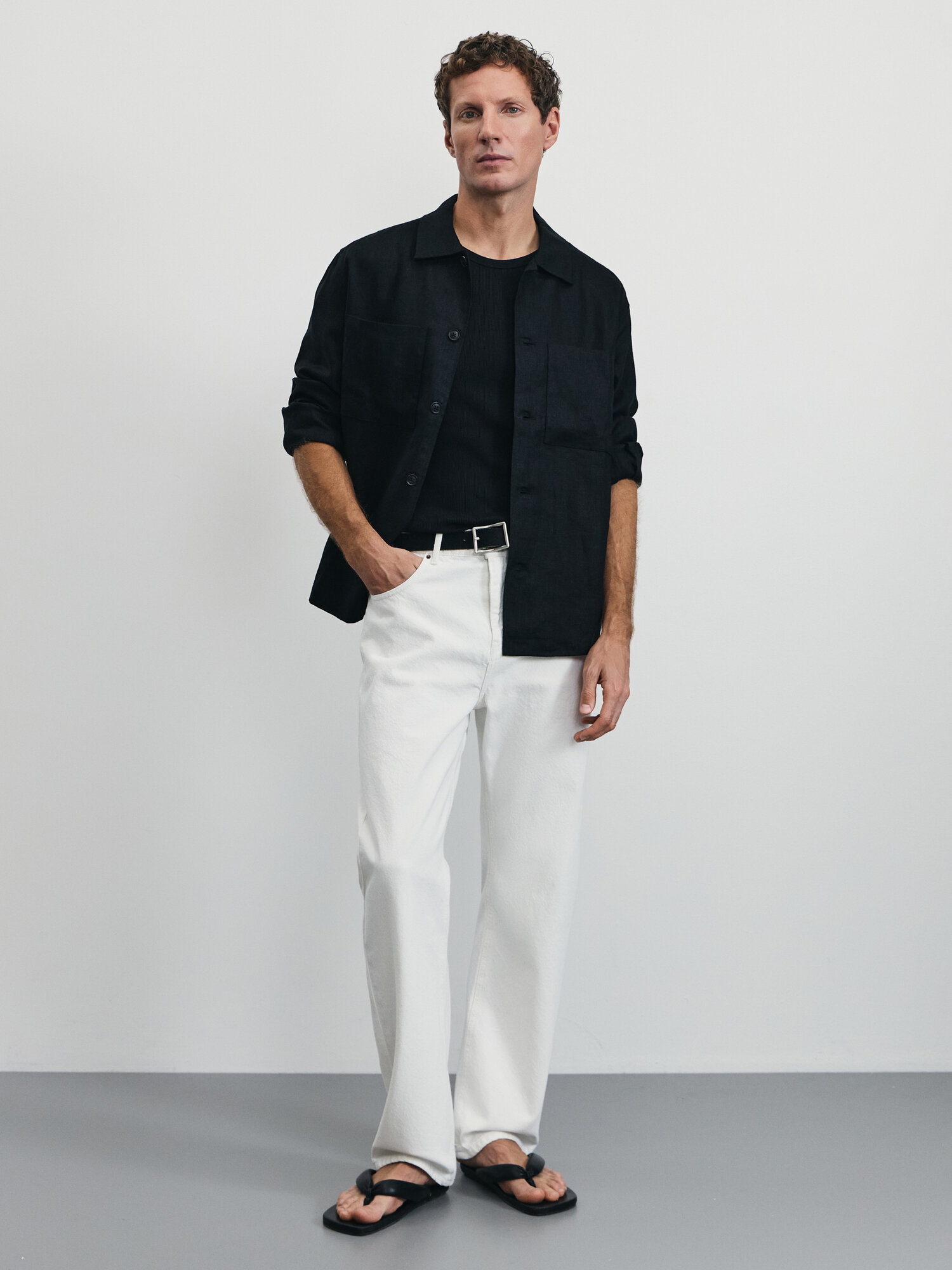 Джинсы Zarina Man straight, размер XL (RU 52)/182, белый